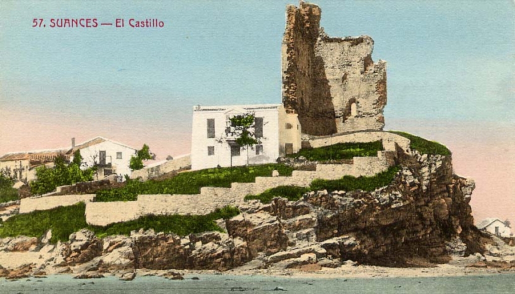 El Castillo de la Ribera Coloreado — foto antigua de Suances