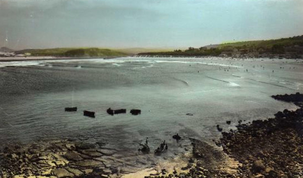 La Concha con Barcas — foto antigua de Suances